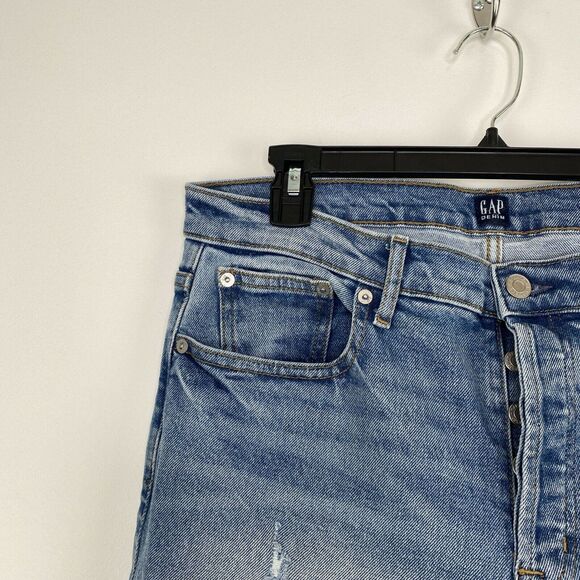 GAP Denim Light Wash Distressed Crop Flare Jeans Womens Size 31 Tall - Picture 5 of 10